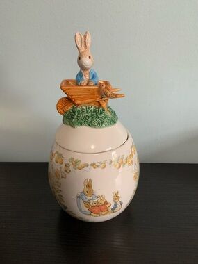 Peter Rabbit Egg Shaped Cookie Jar